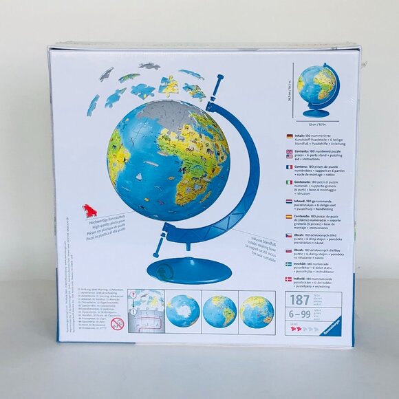 New sealed Ravensburger  3D Puzzle  - Children's World Globe 180 Piece-French - Picture 14 of 16